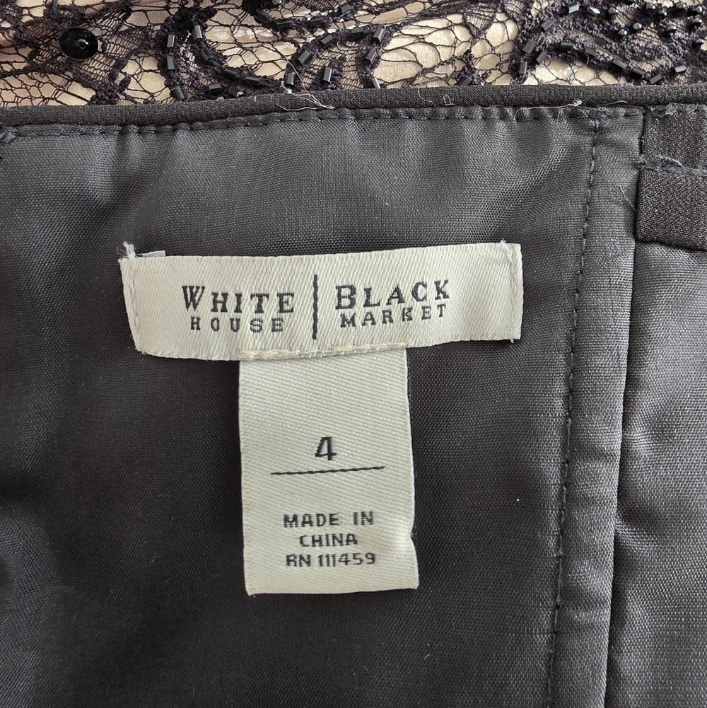 WHBM Strapless Black Lace Overlay Dress - Picture 7 of 8